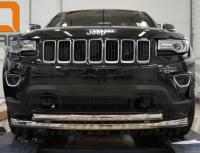 Jeep Grand Cherokee (11–/13–) Защита переднего бампера двойная d 60/76, нерж.