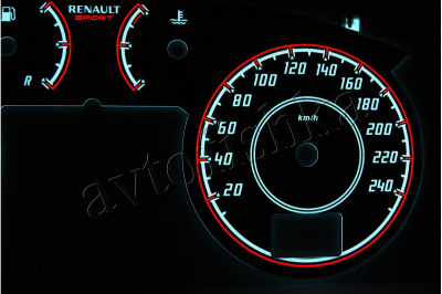 Renault Thalia светодиодные шкалы (циферблаты) на панель приборов - дизайн 1